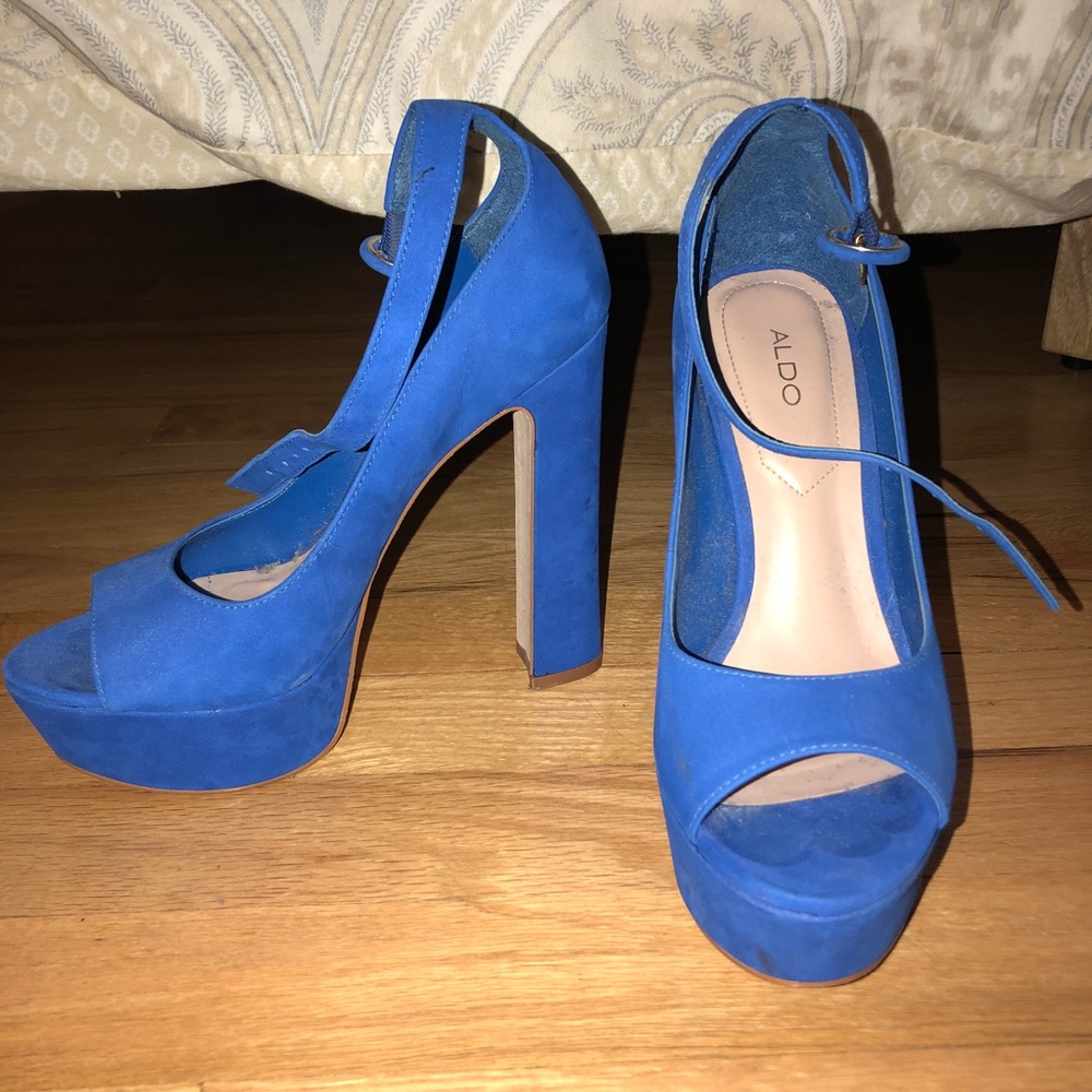 Blue Suede Aldo Heels